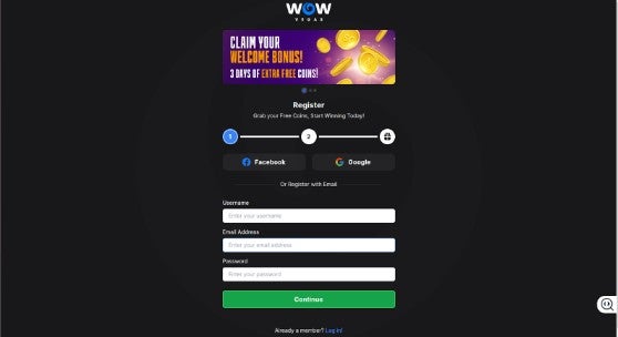 wow vegas sign up 